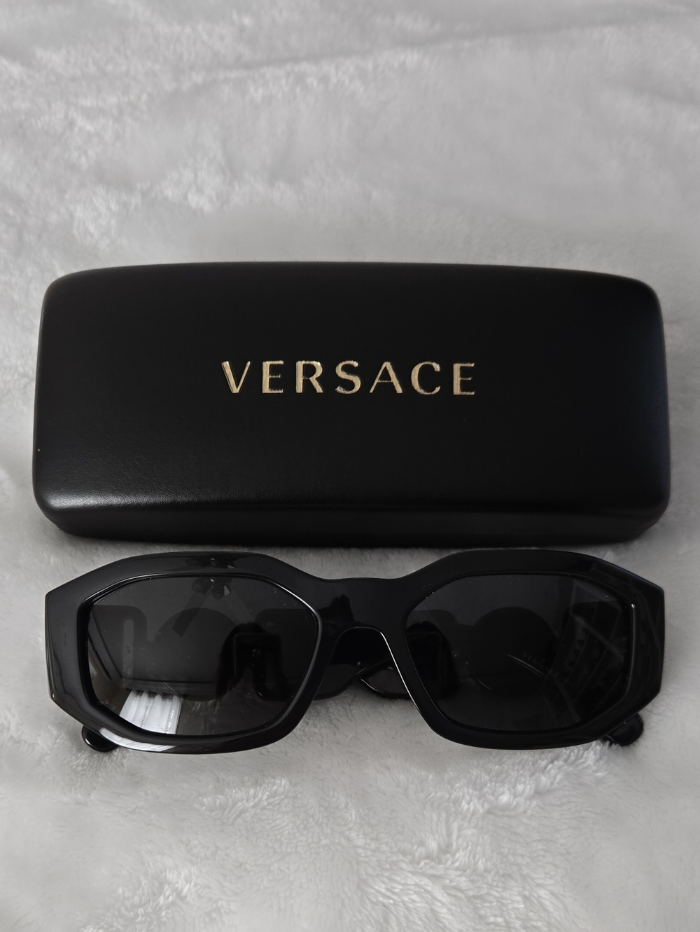 Versace Black Geometric Frame Sunglasses